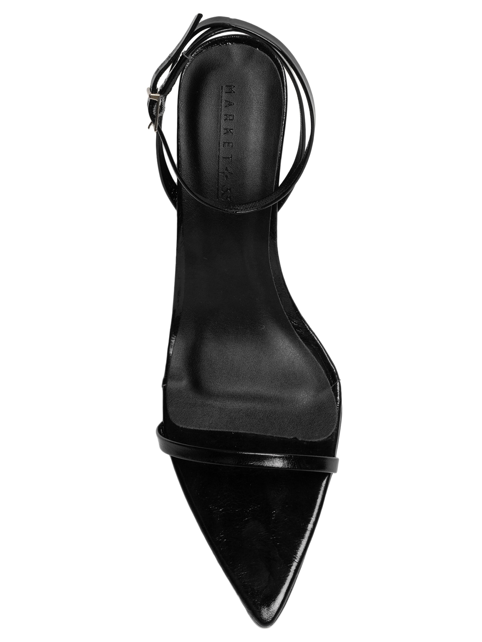 Sandália Feminina Em Couro Com Salto Anabela Preto Market 33