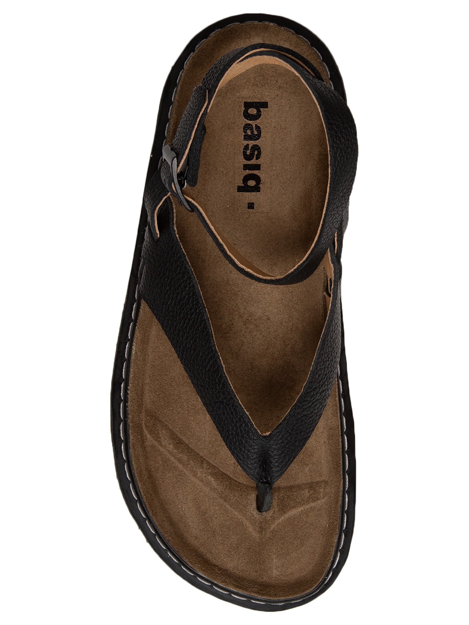 Sandália Feminina Em Couro Preto Basiq