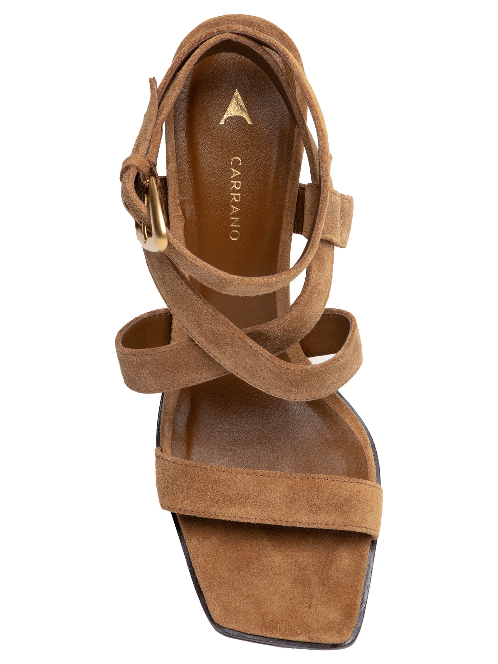 Sandália Feminina Fivela Suede Marrom Carrano