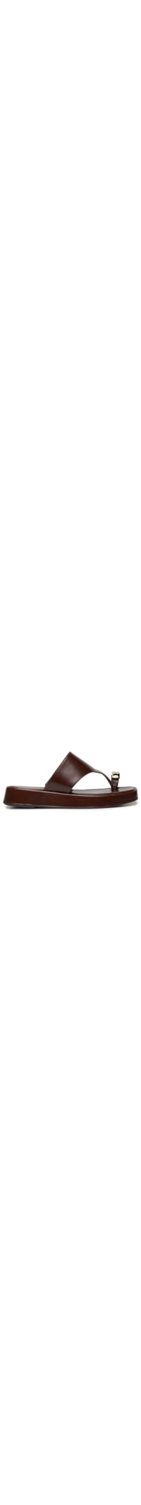 Sandália Feminina Flatform Couro de Dedo - Marrom