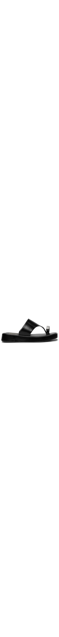 Sandália Feminina Flatform Couro De Dedo - Preto