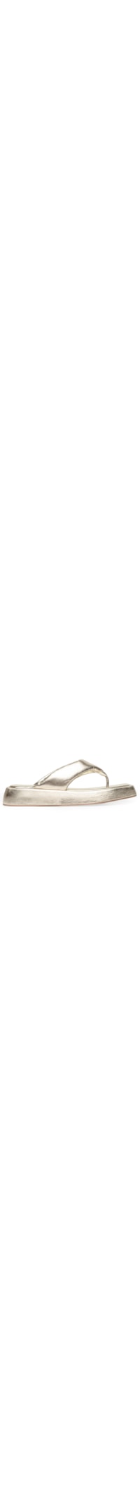 Sandália Feminina Flatform Metal Couro - Dourado