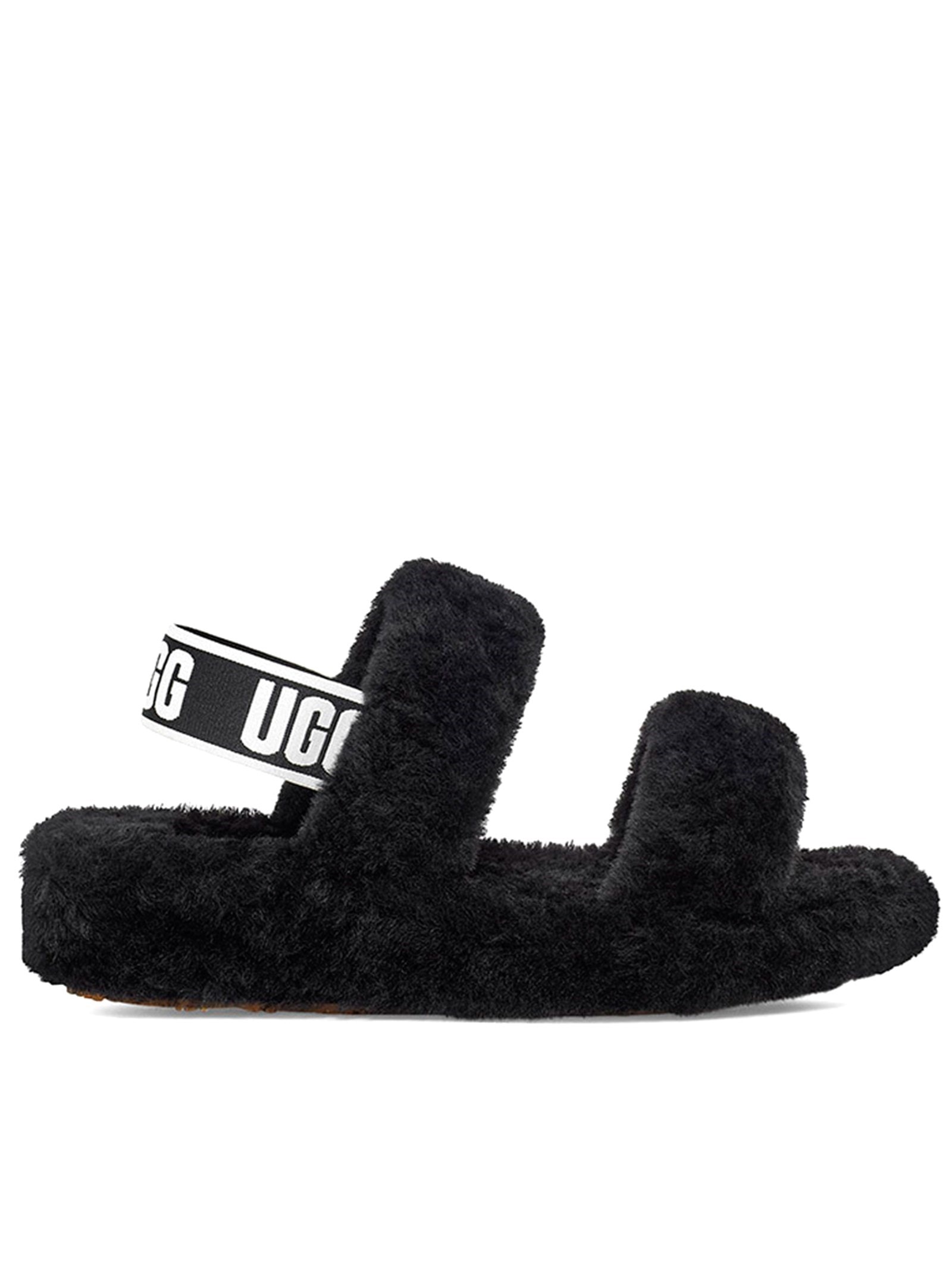 Ugg - Sandália Feminina Fluff Yeah Slide - Preto