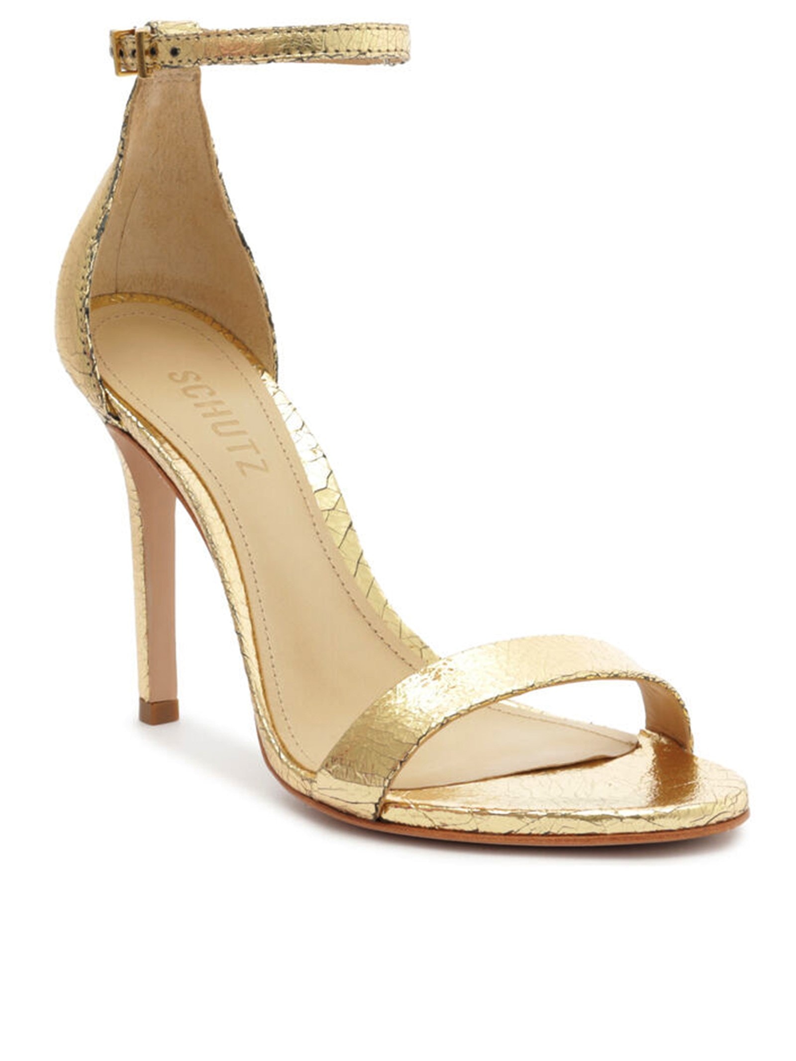 Schutz - Sandália Feminina Gisele Crinkle - Dourado