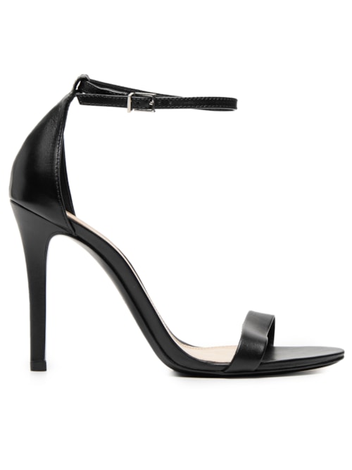 Sandália Feminina Gisele Salto Alto Couro – Preto