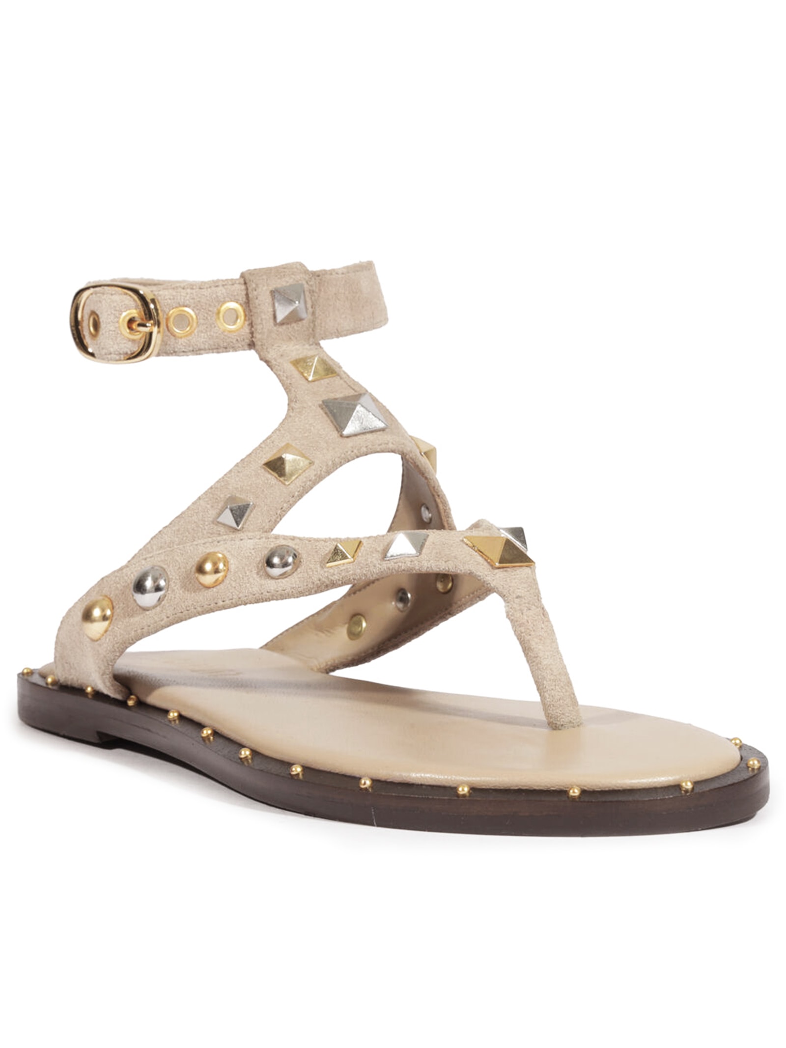 Sandália Feminina Heavy Suede Bege Schutz
