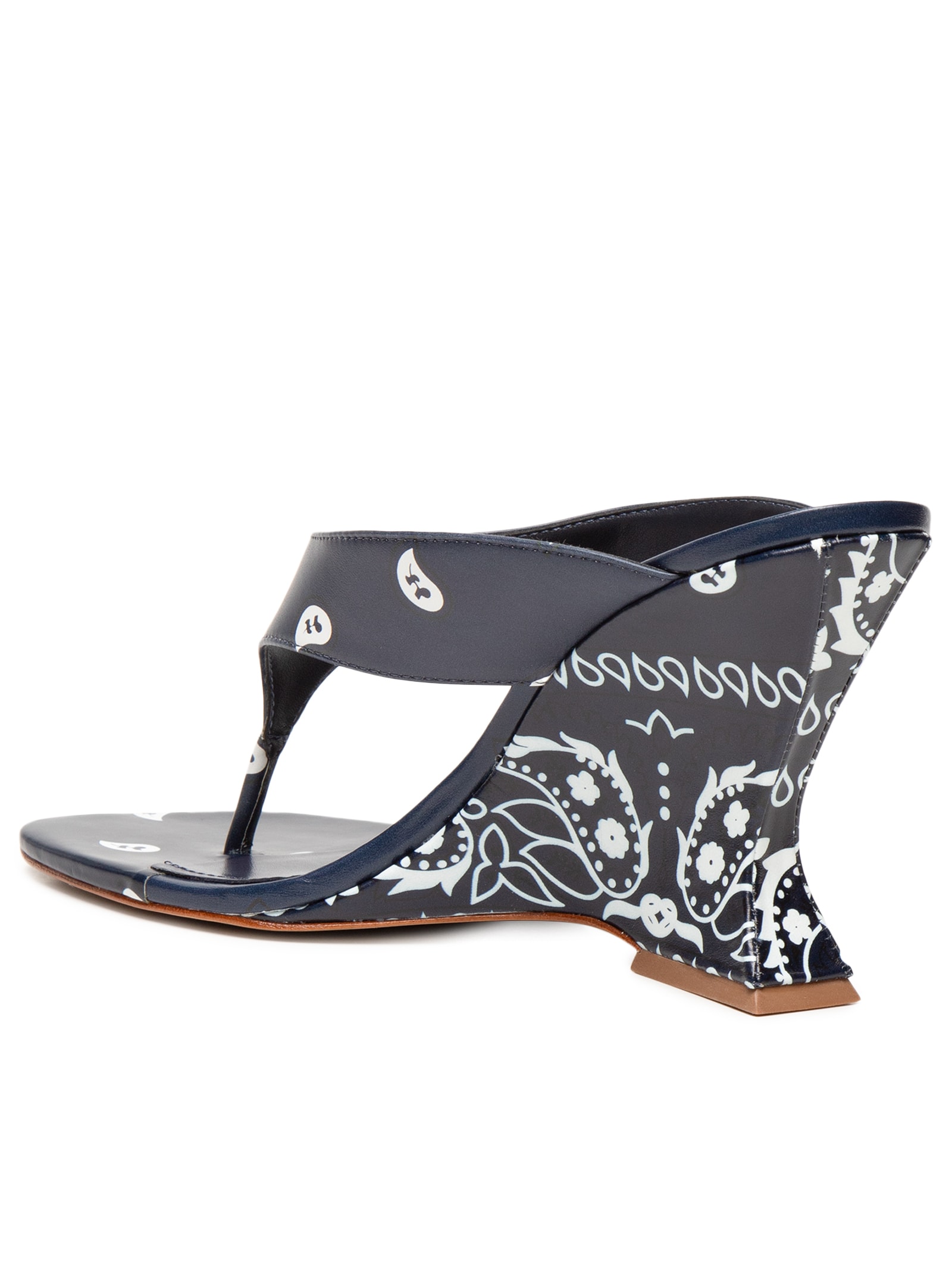 Sandália Feminina Maya Scarf Couro Azul Schutz + Nati Vozza