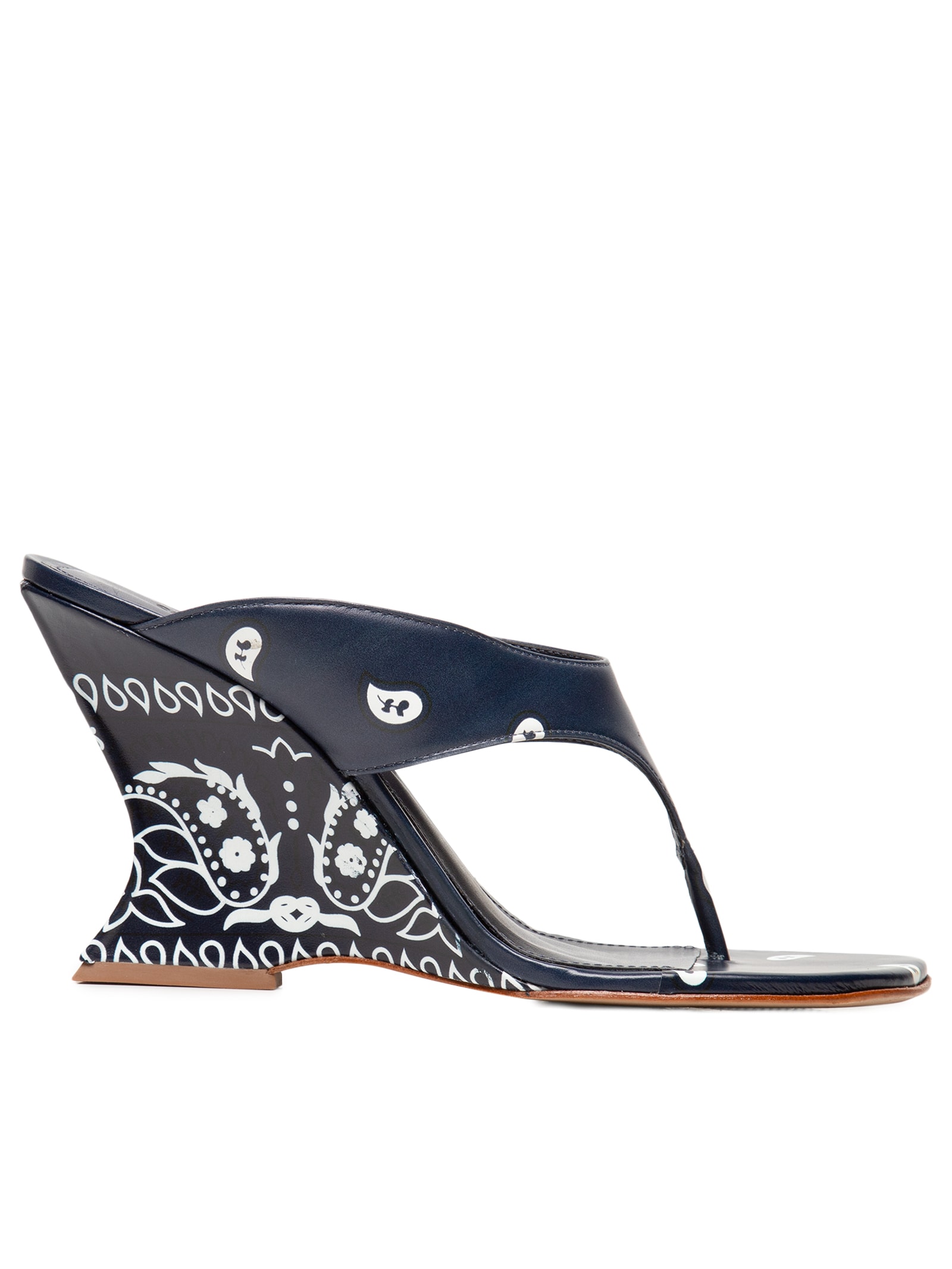 Sandália Feminina Maya Scarf Couro Azul Schutz + Nati Vozza