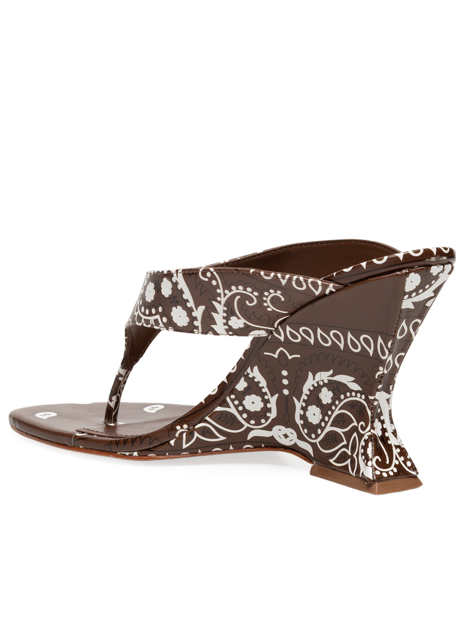 Sandália Feminina Maya Scarf Couro Marrom Schutz + Nati Vozza