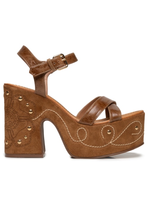 Sandália Feminina Meia Pata Cracked – Bege