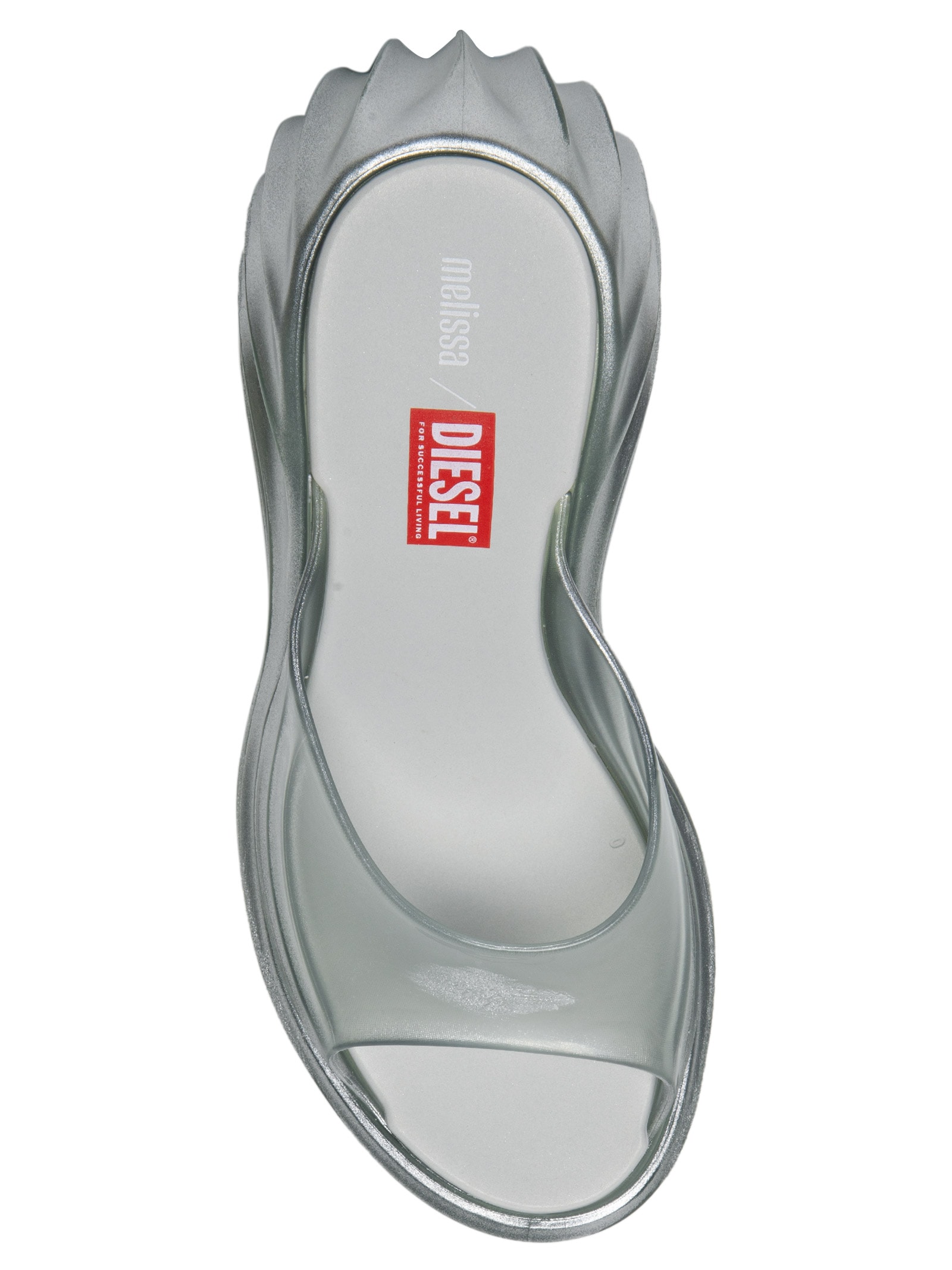 Sandália feminina Melissa Quantum Plataform Prateado Melissa + Diesel