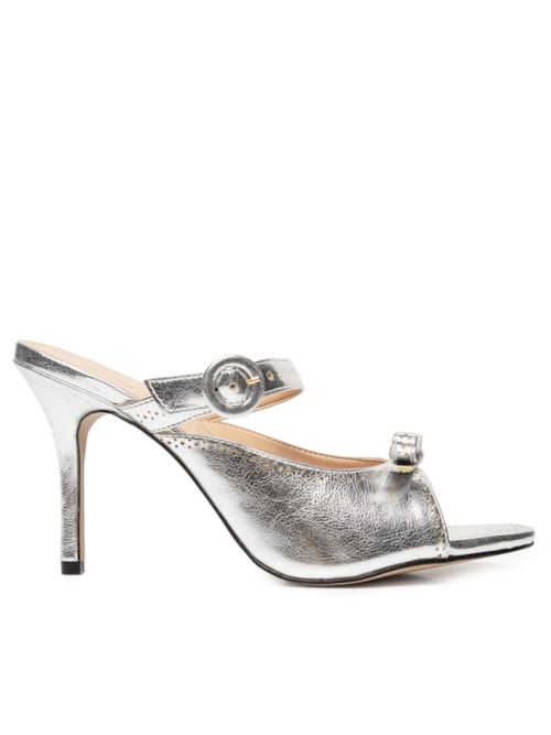 Sandália Feminina Metalcolor – Prateado