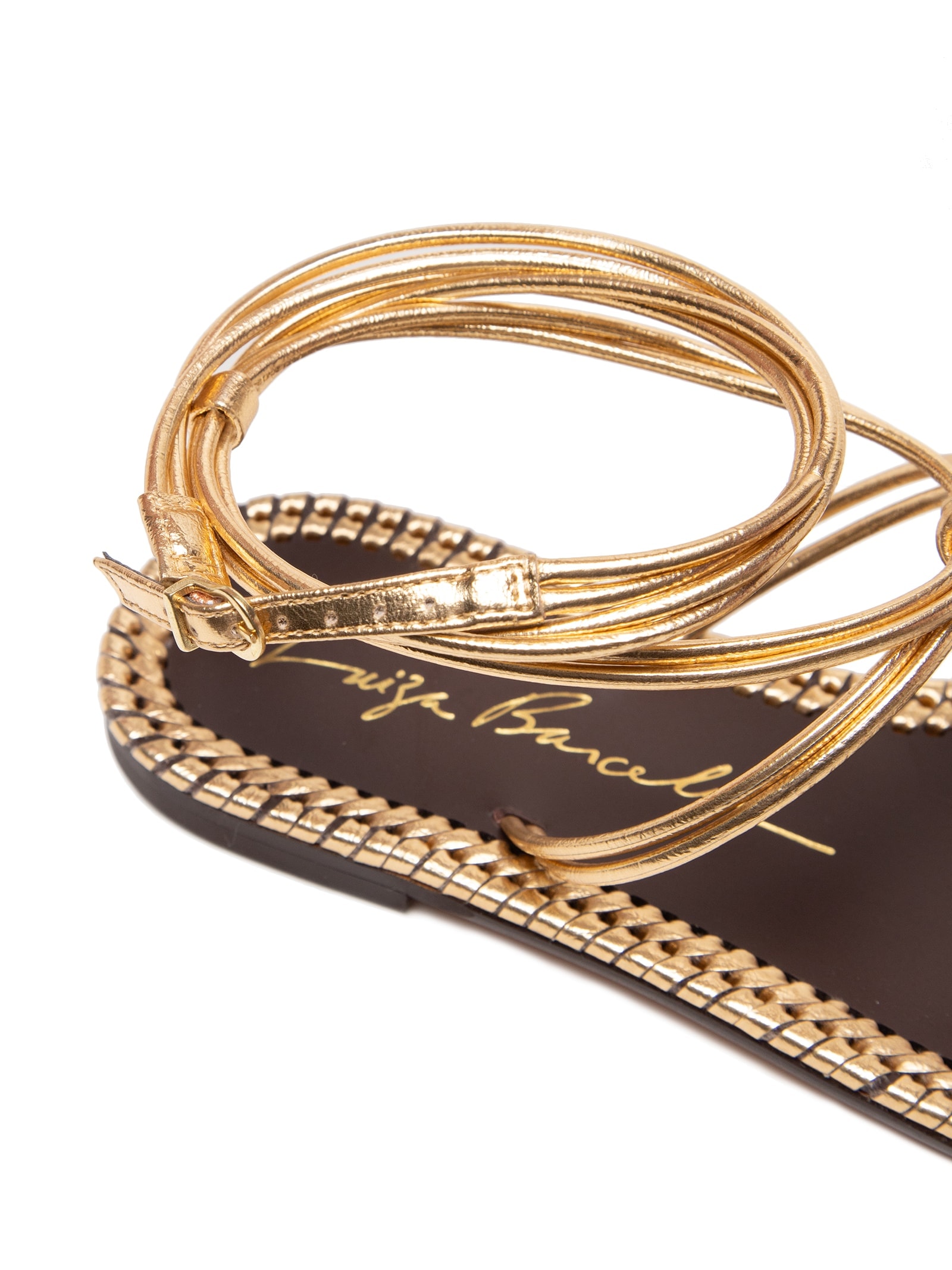 Sandália Feminina Metalcolor Rasteira Dourado Luiza Barcelos
