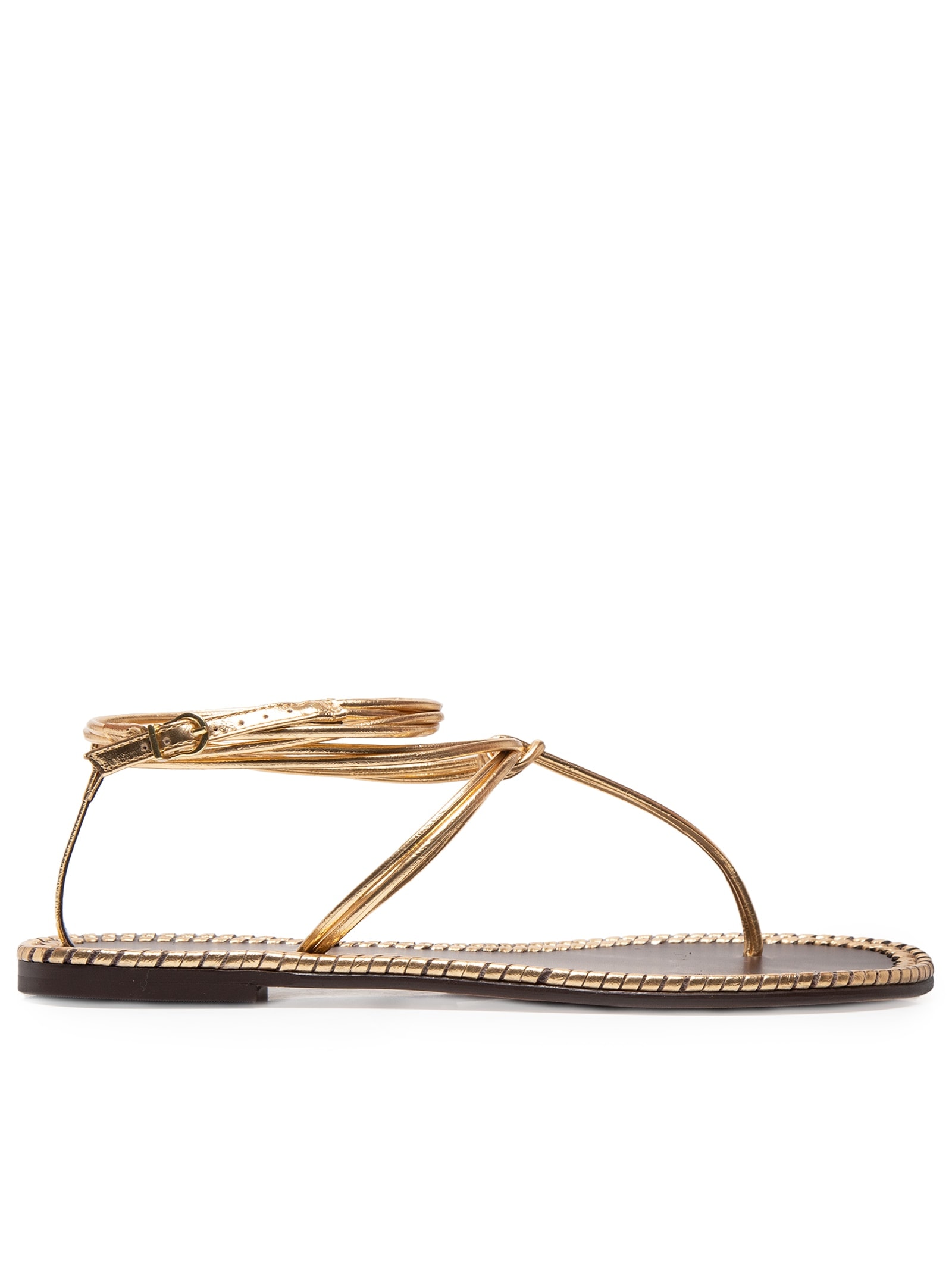 Sandália Feminina Metalcolor Rasteira Dourado Luiza Barcelos