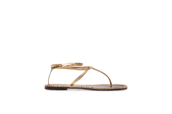 Sandália Feminina Metalcolor Rasteira - Dourado