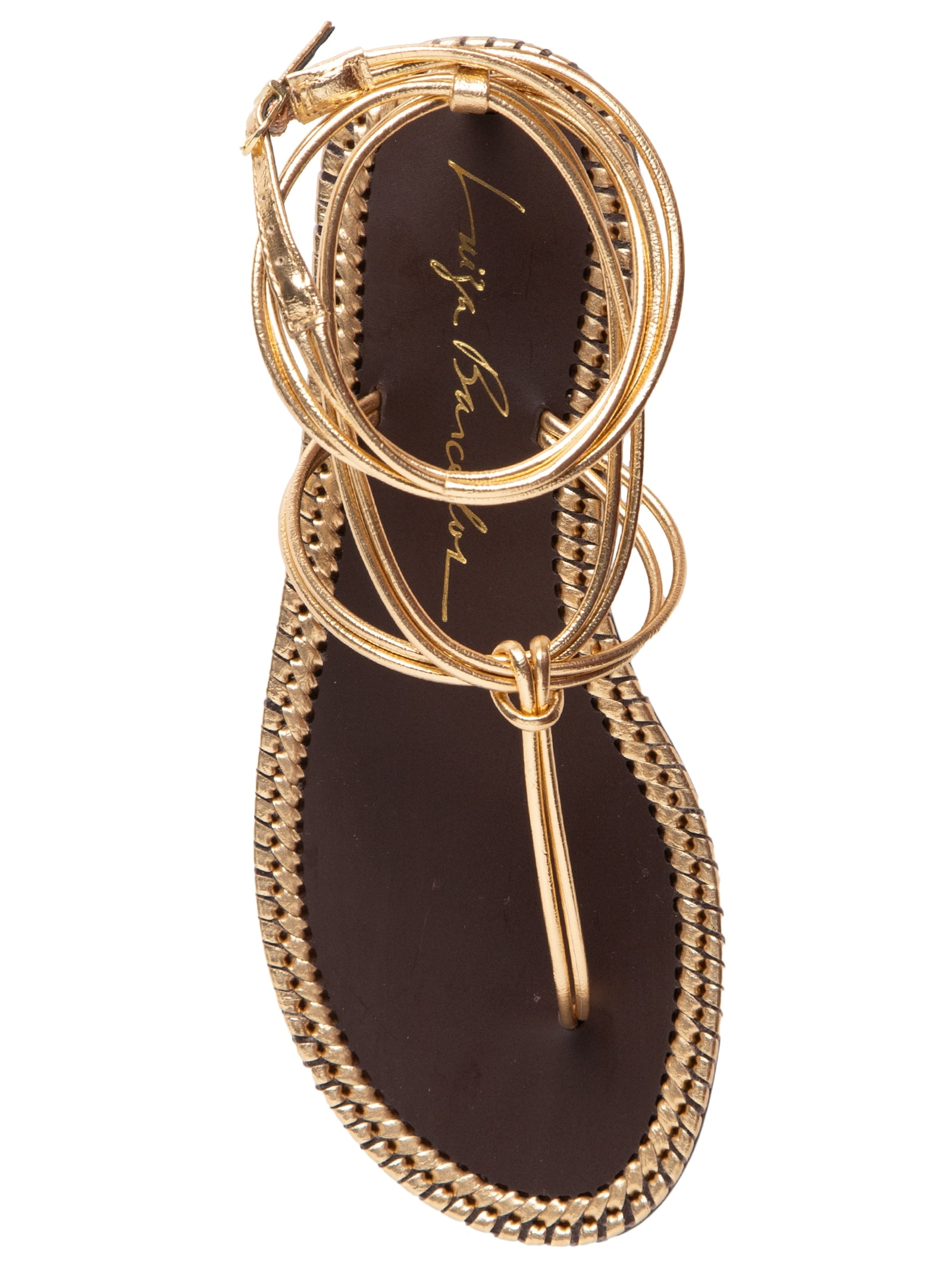 Sandália Feminina Metalcolor Rasteira Dourado Luiza Barcelos