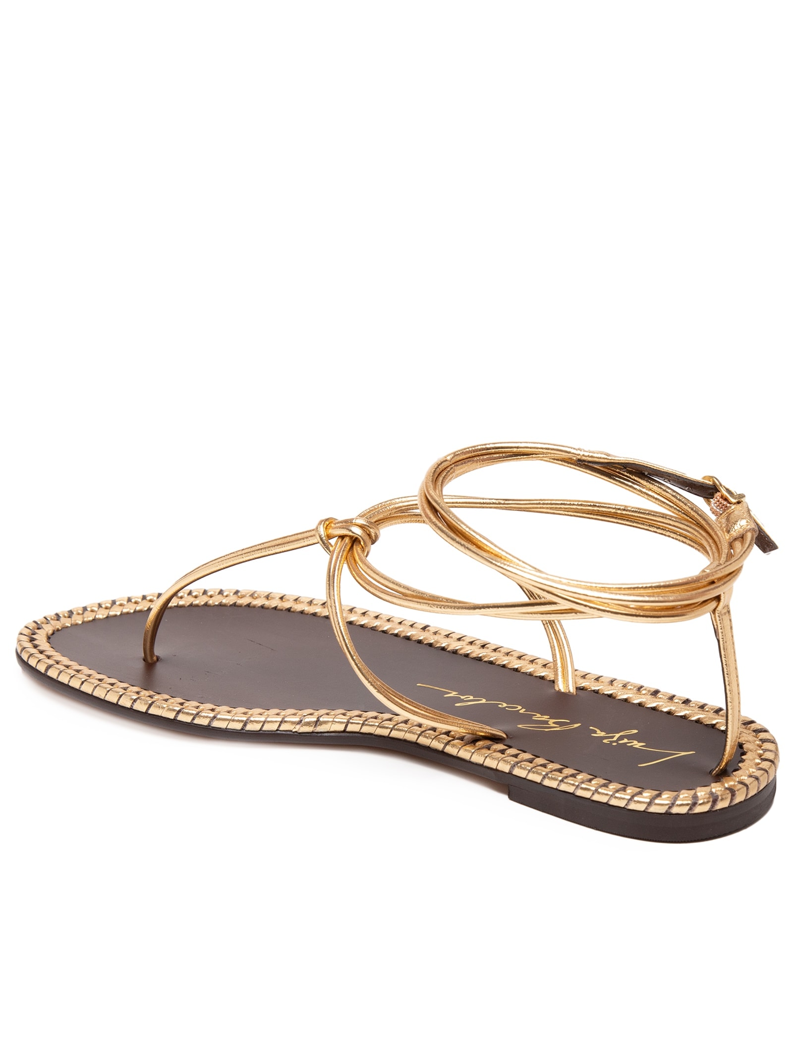 Sandália Feminina Metalcolor Rasteira Dourado Luiza Barcelos
