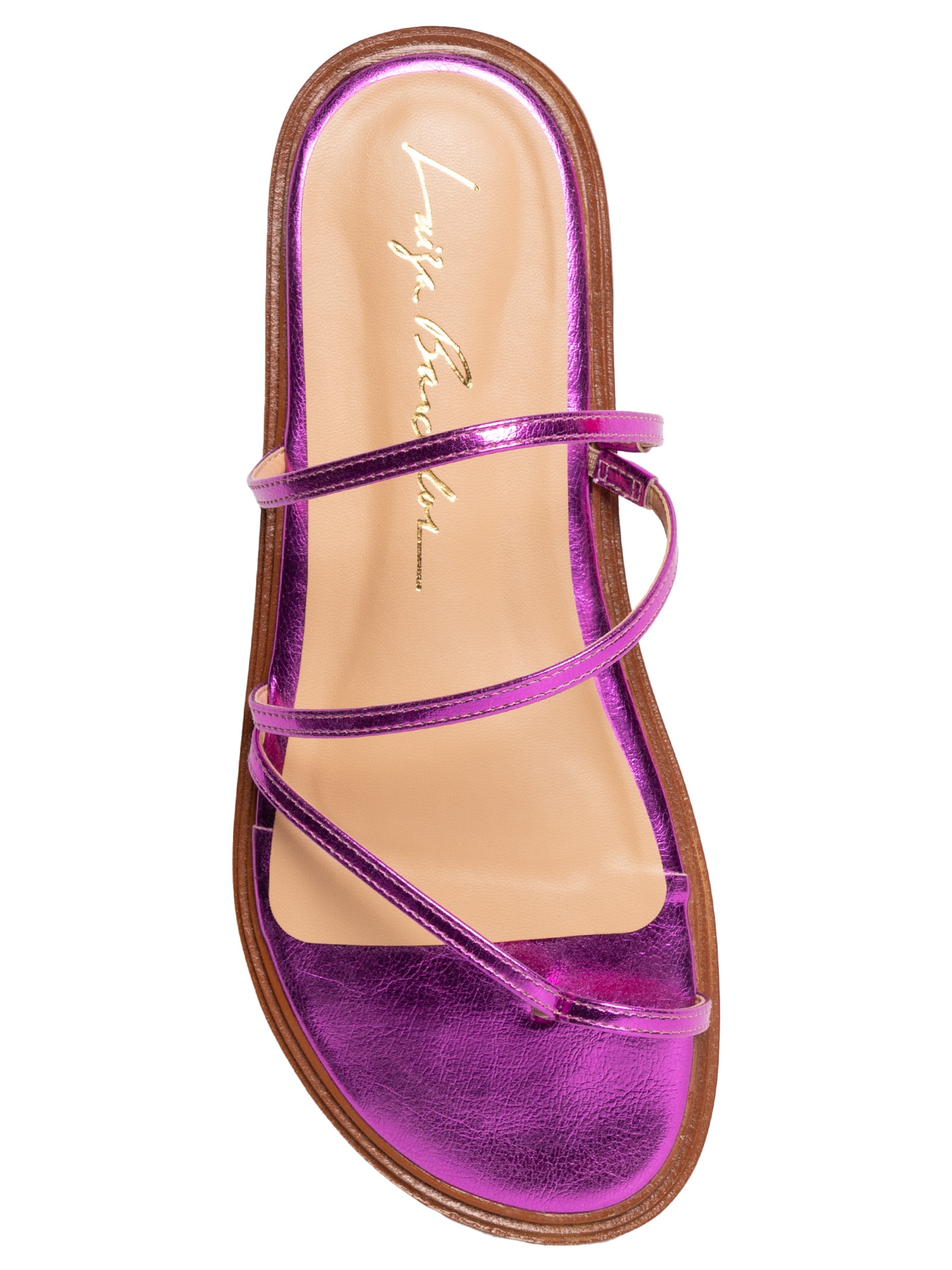 Sandália Feminina Metalcolor Rosa Luiza Barcelos