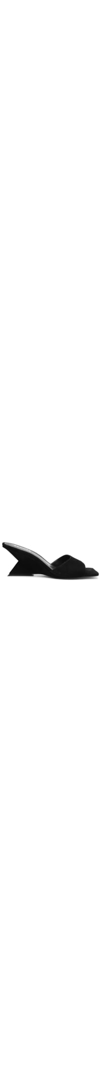 Sandália Feminina Mule Abbie Sculpt Camurça - Preto