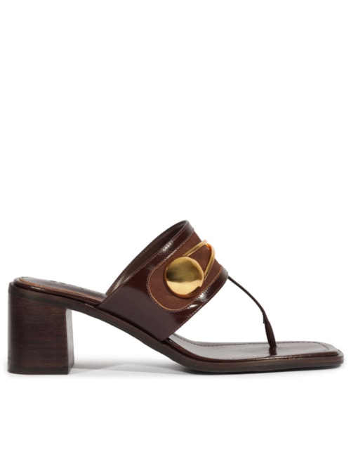 Sandália Feminina Mule Couro Glam – Marrom