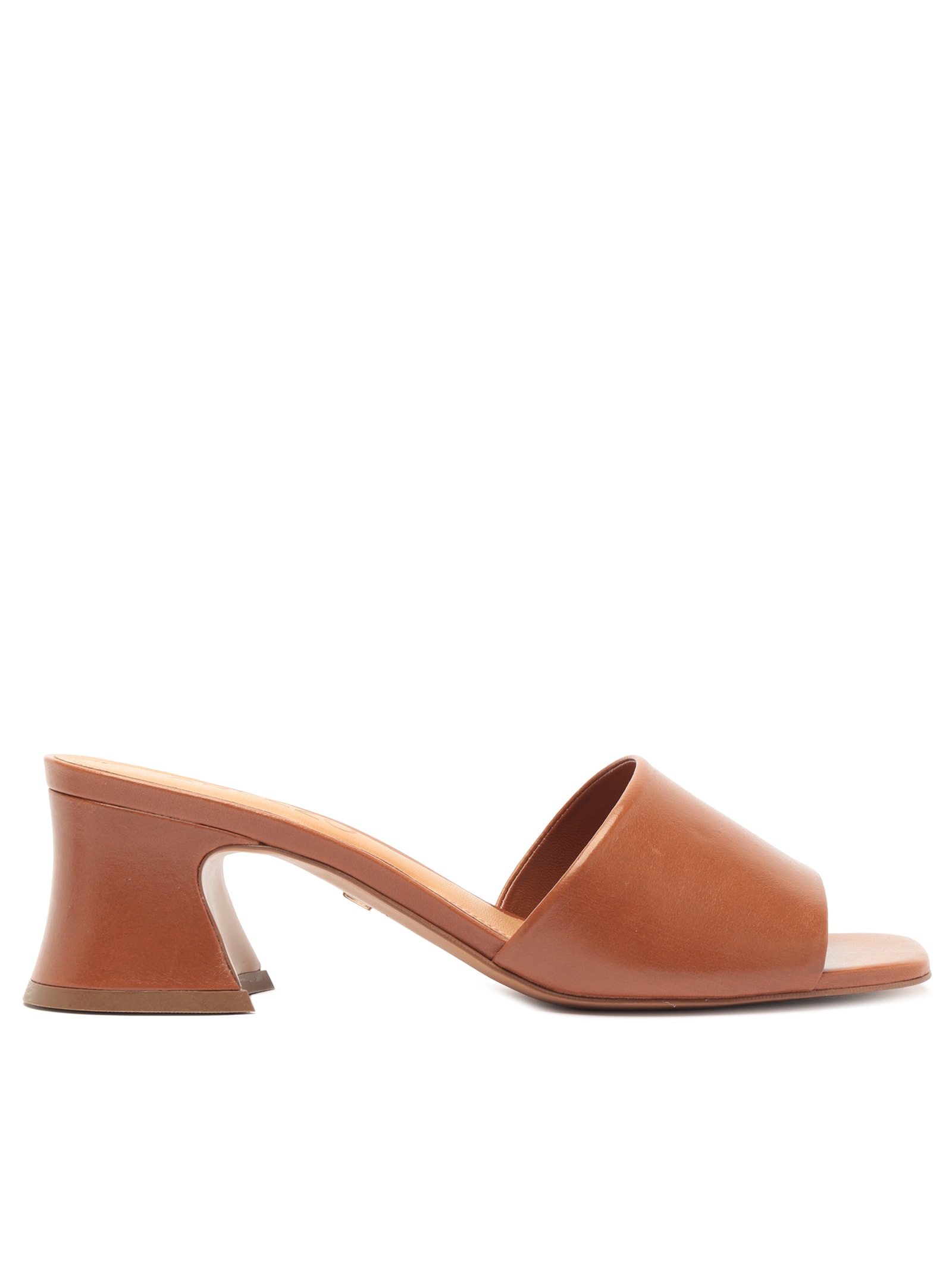 Sandália Feminina Mule Couro Marrom Arezzo