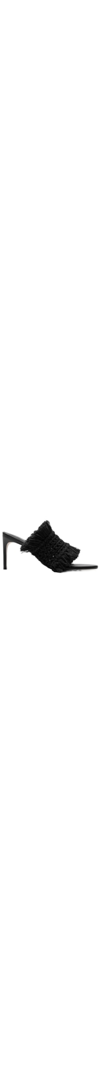 Sandália Feminina Mule De Crochet Desfiado - Preto
