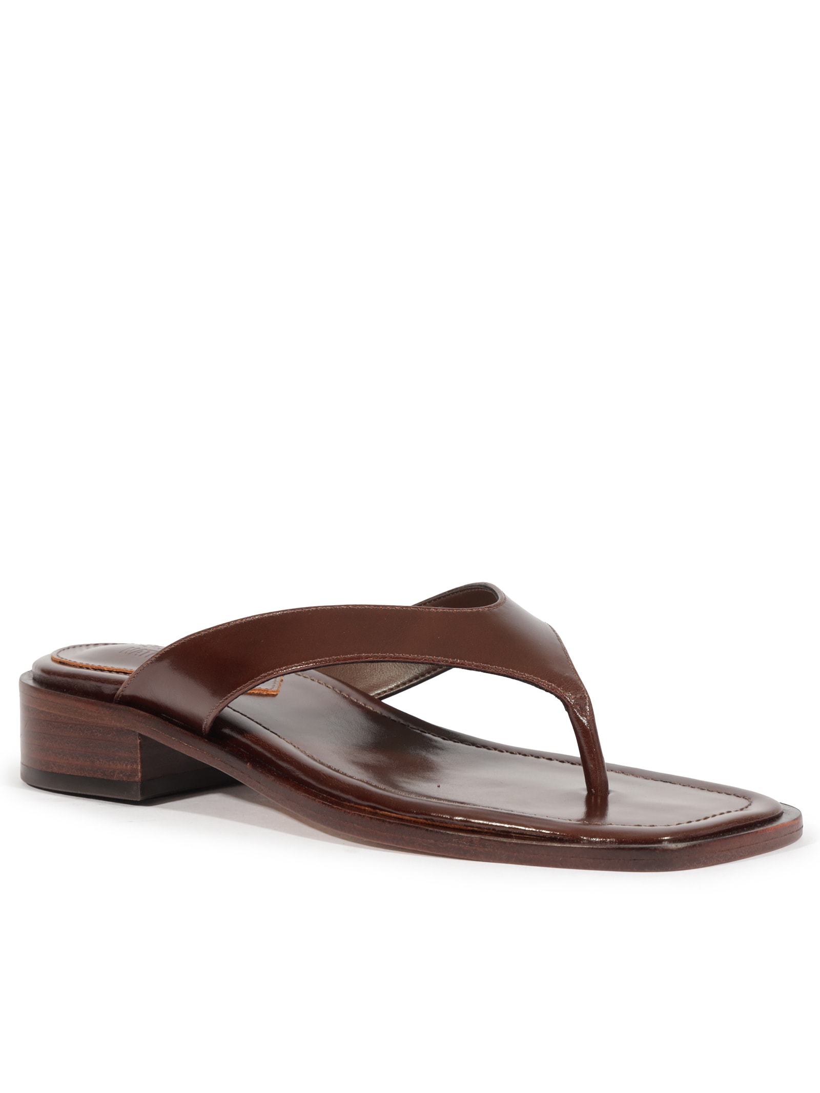 Sandália Feminina Mule Salto baixo Couro Marrom Schutz + Nati Vozza