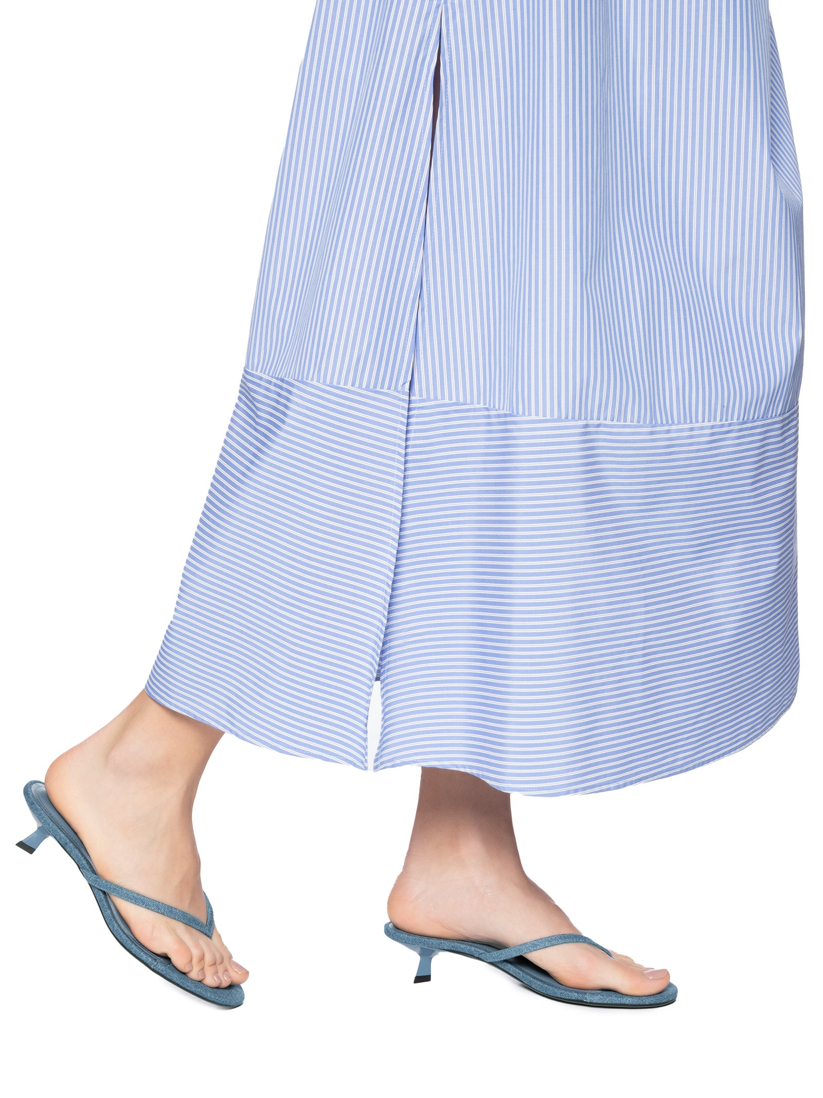 Schutz - Sandália Feminina Mule Tiras Salto Baixo - Azul