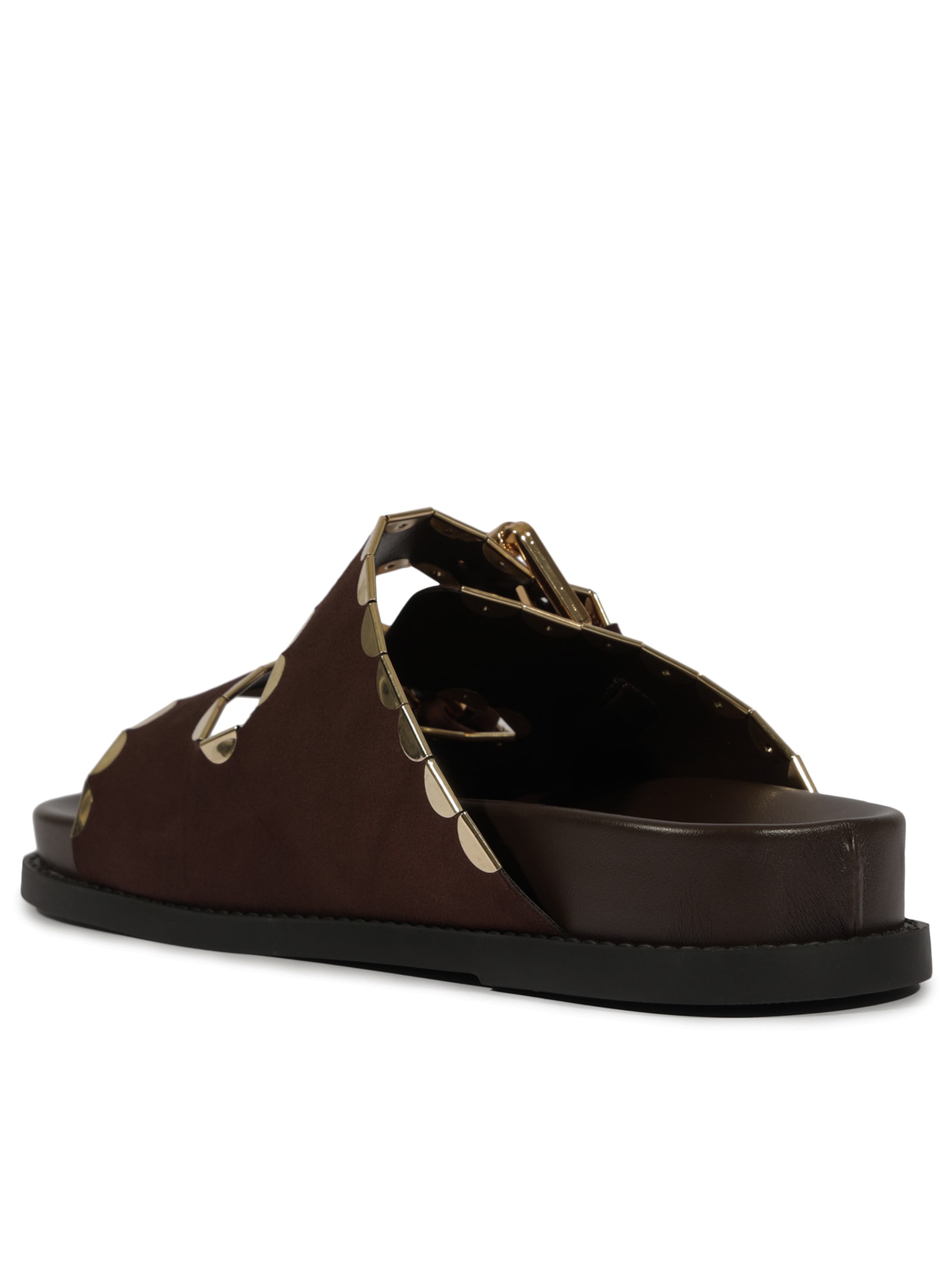 Sandália Feminina Papete Aria Sporty Couro Marrom Schutz
