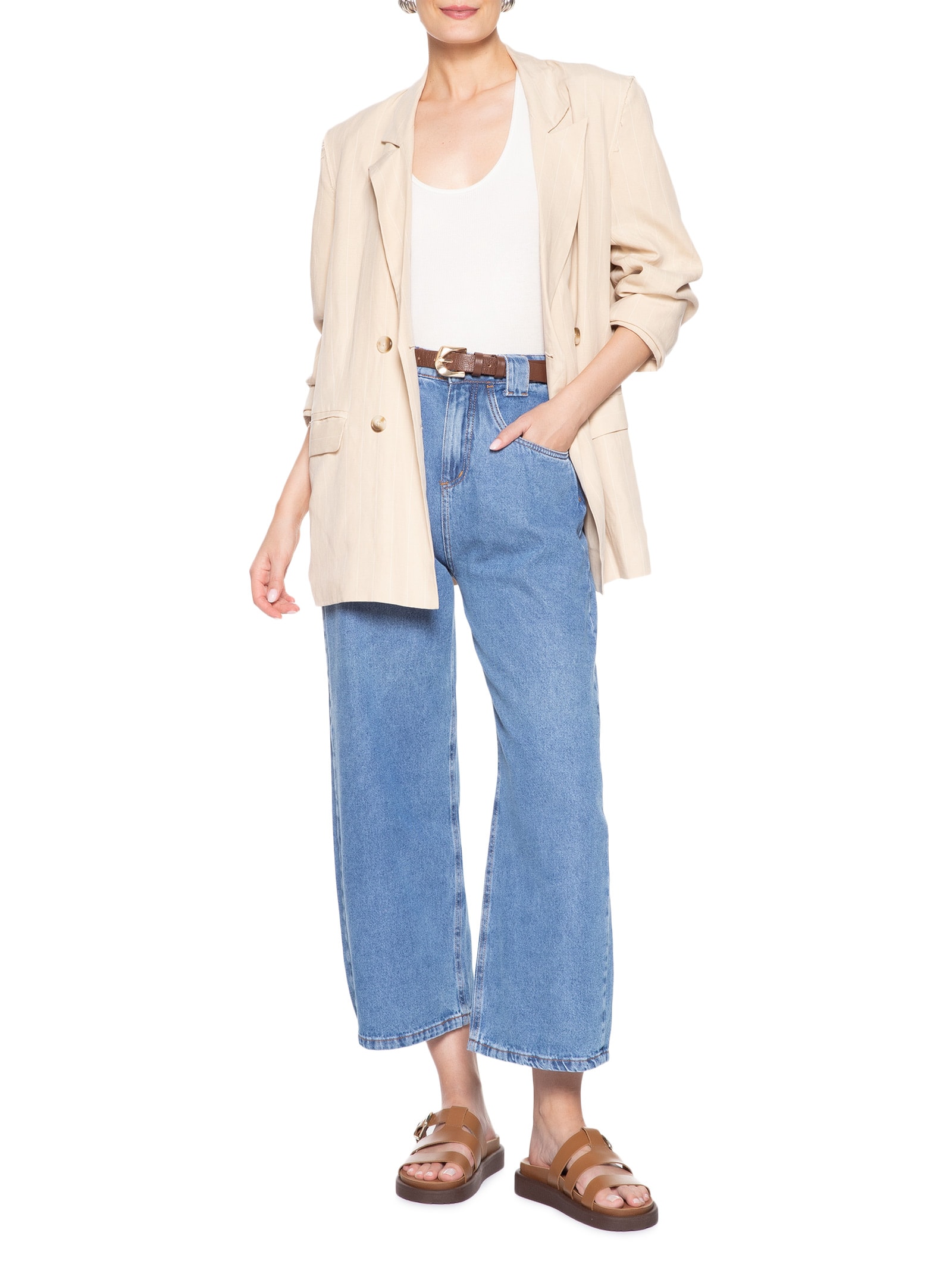 Sandália Feminina Papete Atanado Marrom Anacapri