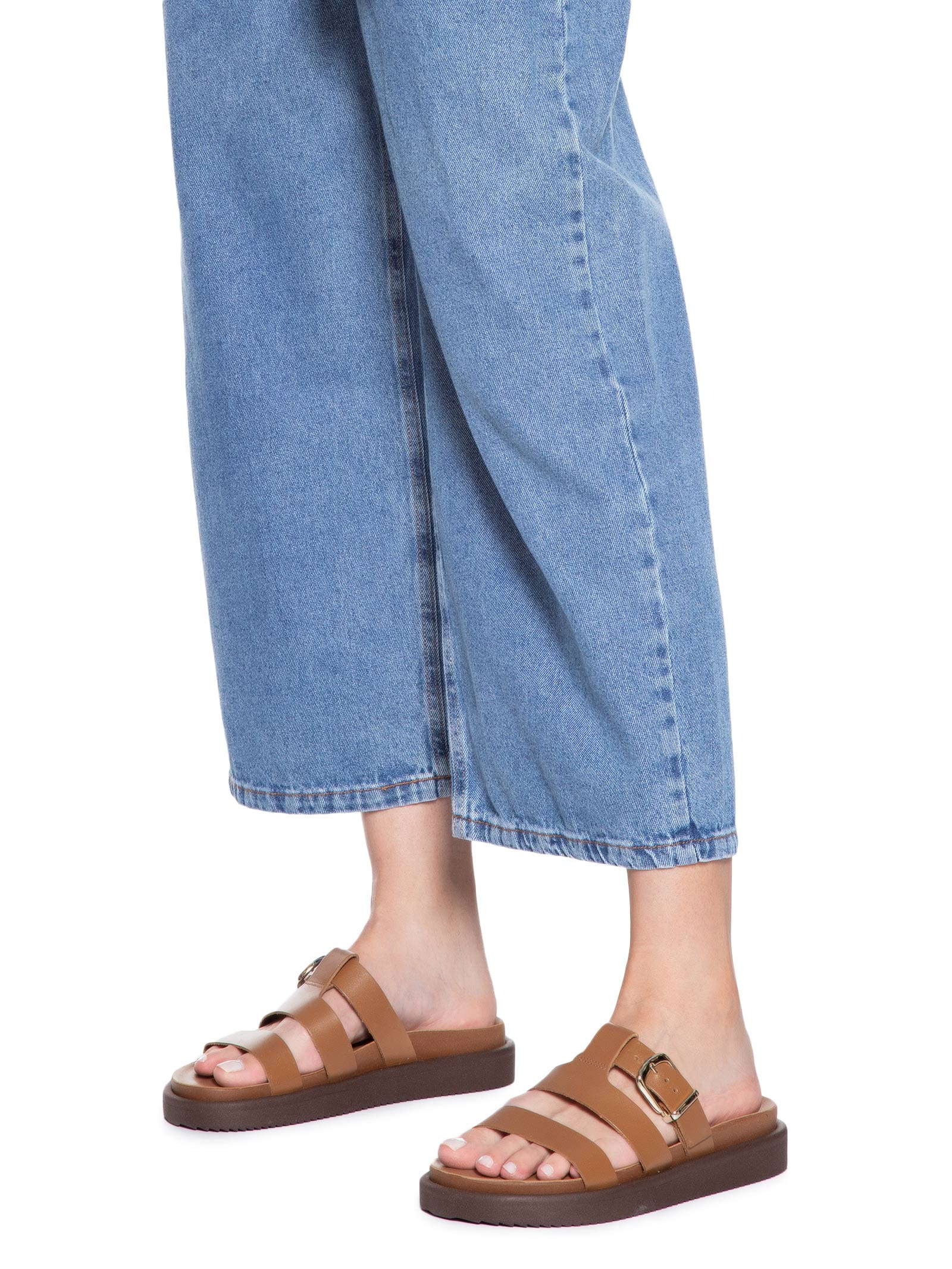 Sandália Feminina Papete Atanado Marrom Anacapri