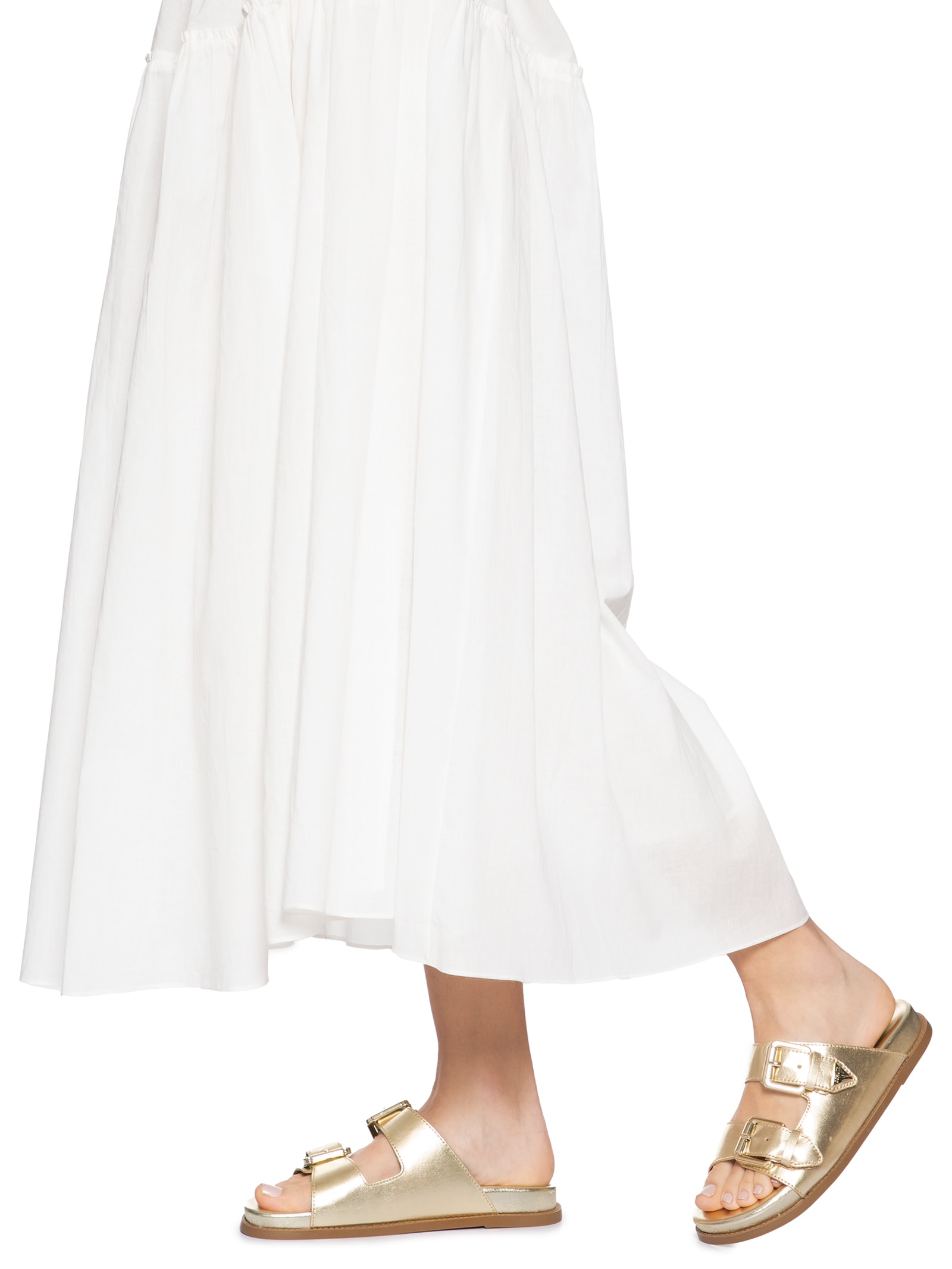 Sandália Feminina Papete Aurora Couro Dourado Schutz