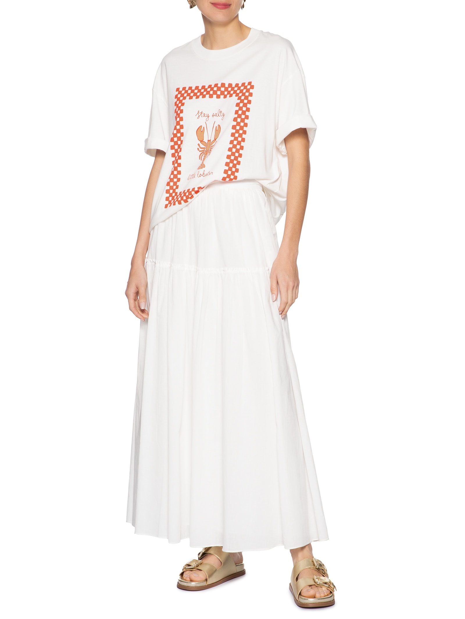 Sandália Feminina Papete Aurora Couro Dourado Schutz