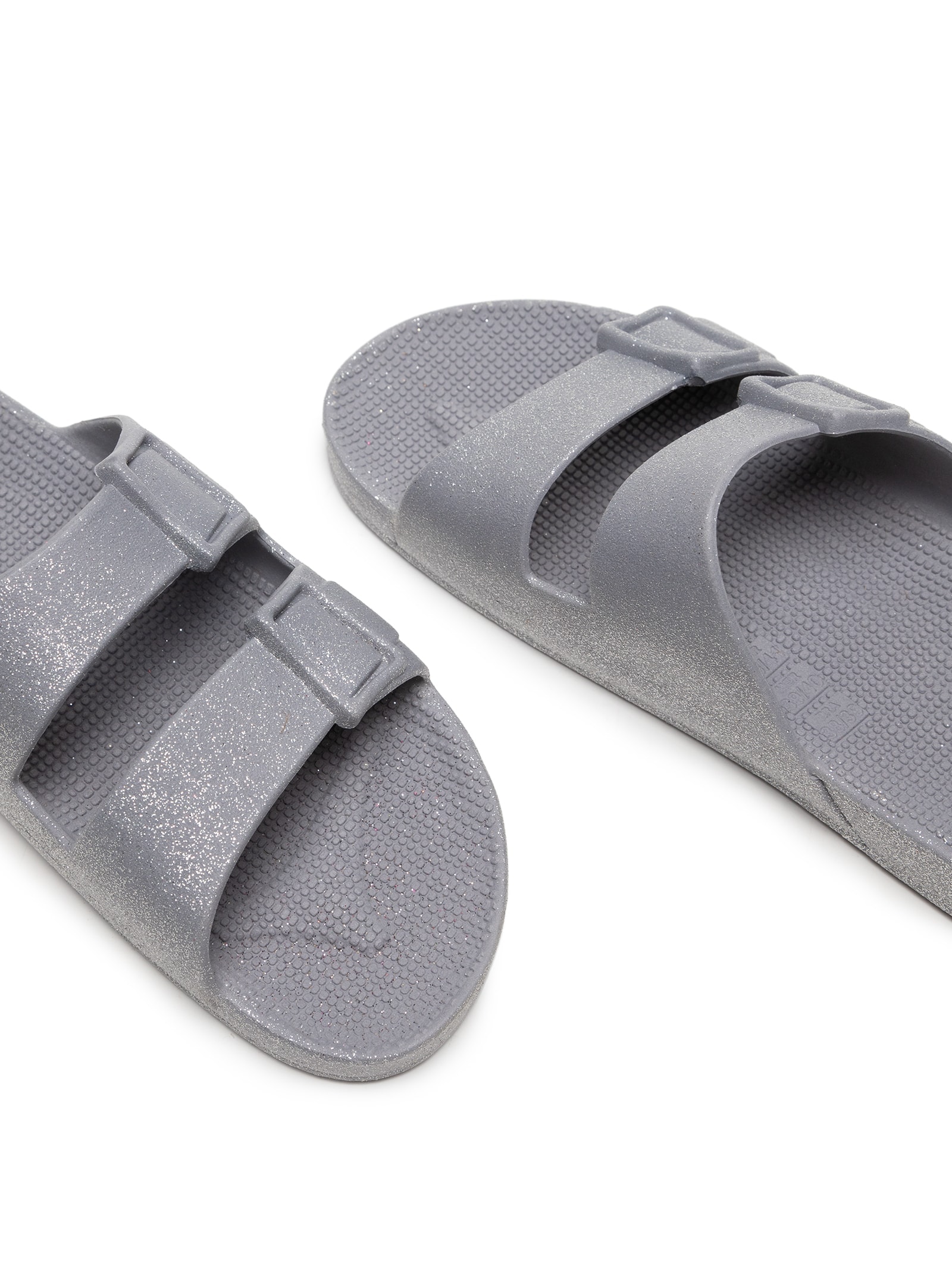 Sandália Feminina Papete Brilho Prata Linus