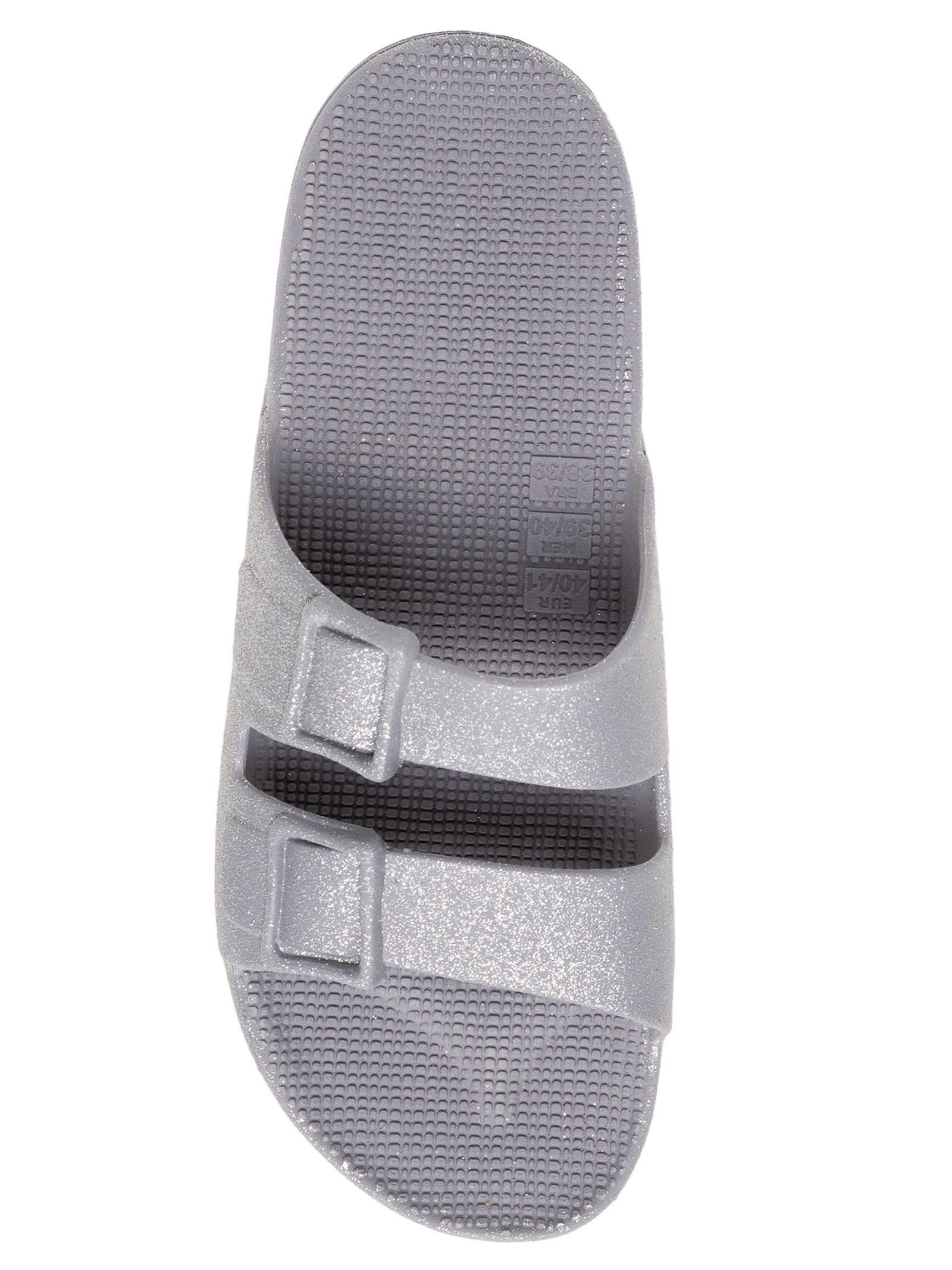 Sandália Feminina Papete Brilho Prata Linus