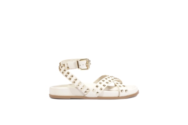 Sandália Feminina Papete Carolla Studs - Branco