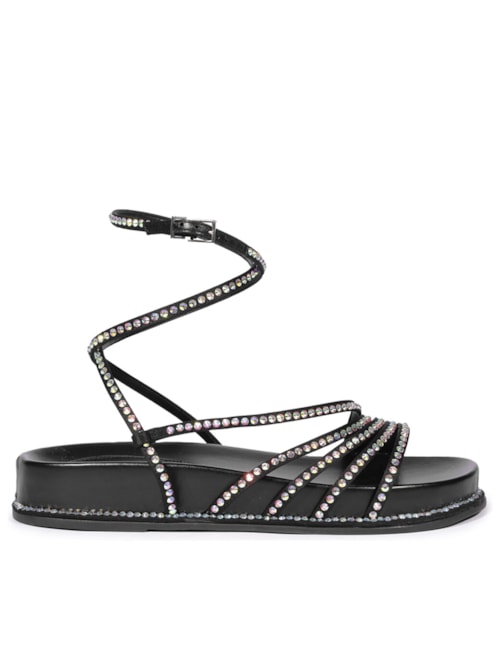 Sandália Feminina Papete Couro Eve Sporty – Preto