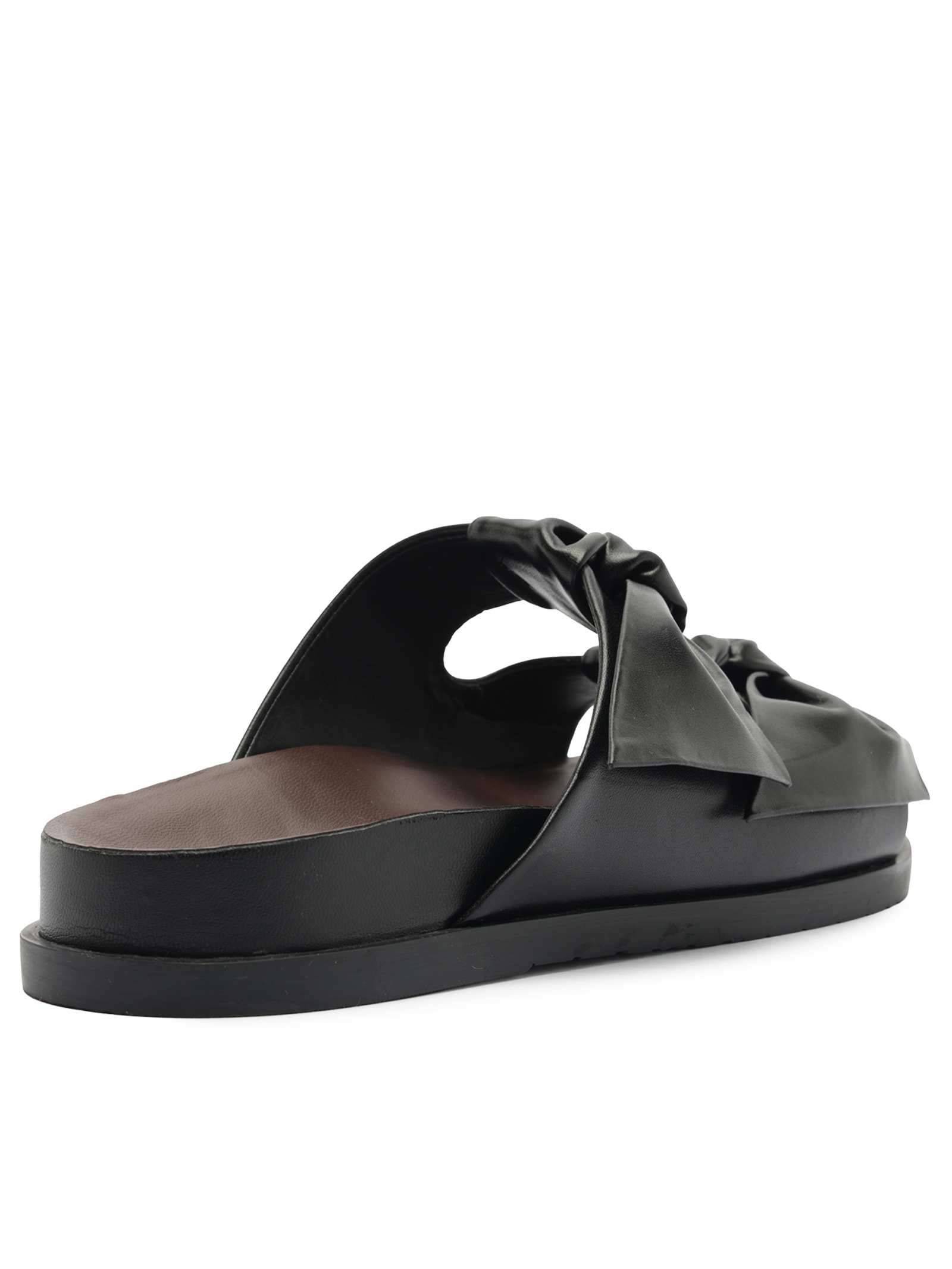 Sandália Feminina Papete Couro Lacinho Preto Arezzo