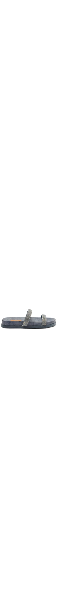 Sandália Feminina Papete Denim Strass Luna - Azul
