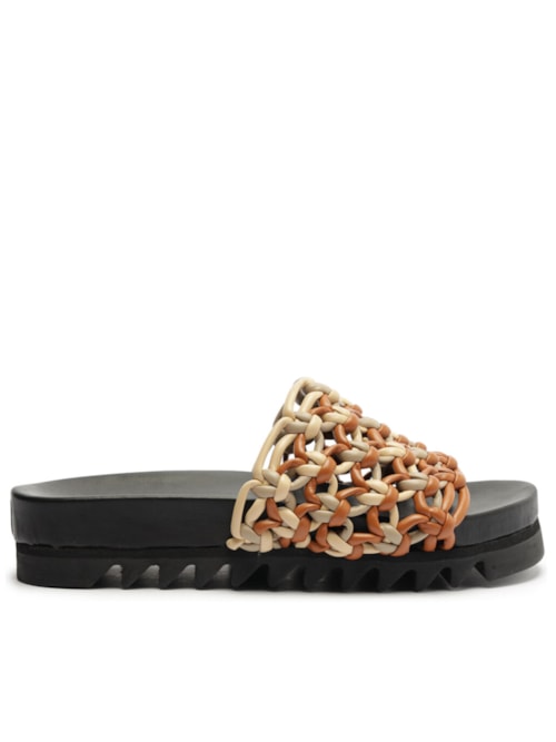 Sandália Feminina Papete Rosalia Sporty Colorida – Preto