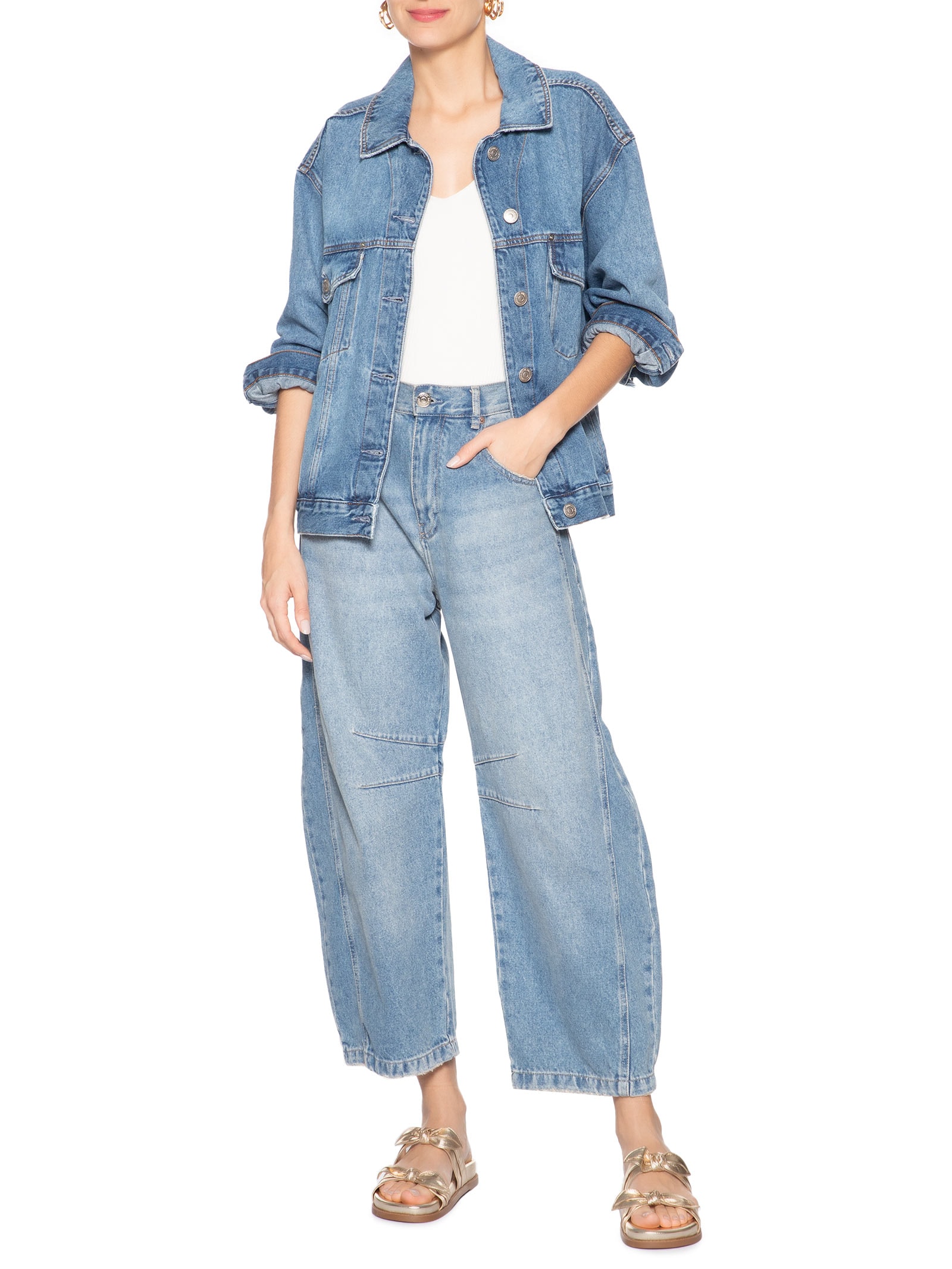 Sandália Feminina Papete Sporty Couro Dourada Schutz