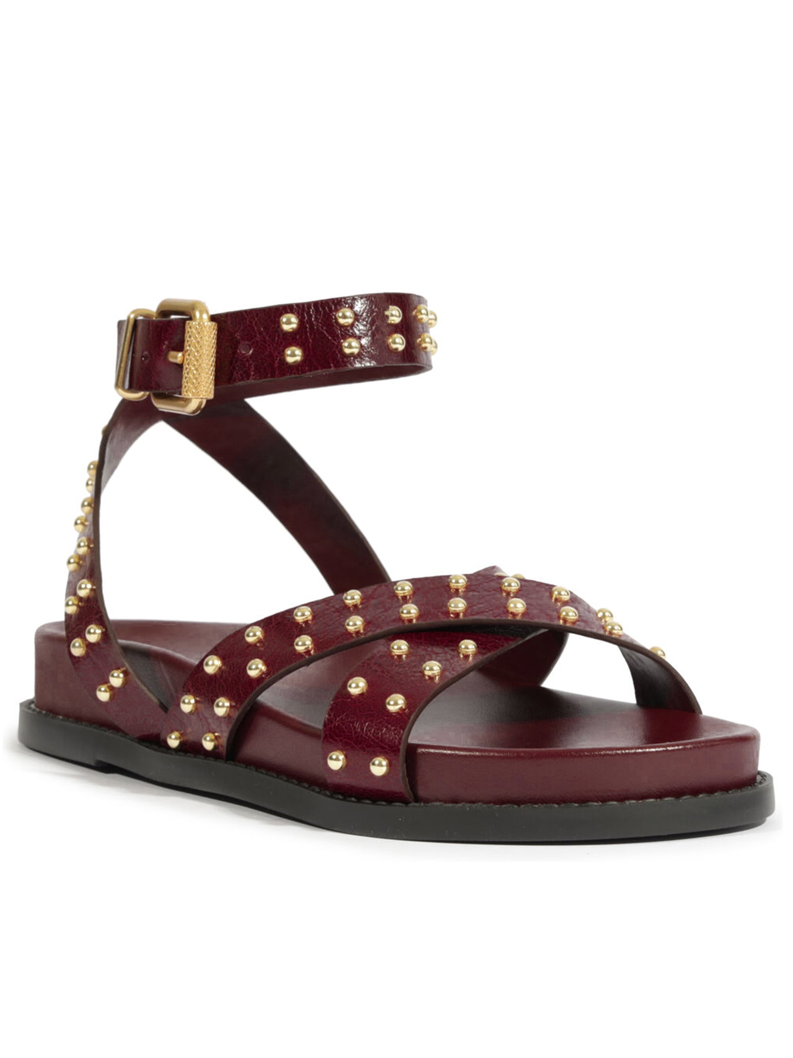 Schutz Sandália Feminina Papete Tiras Vinho - Main Image