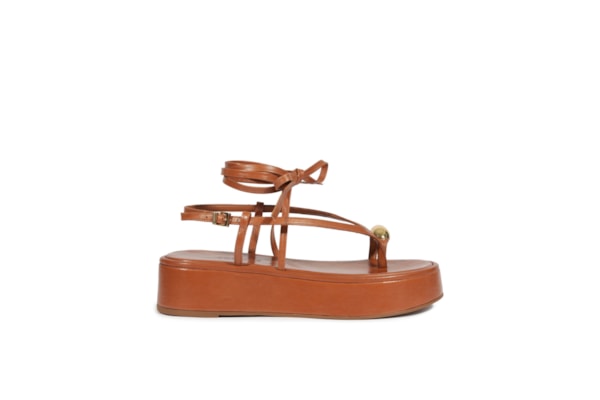 Sandália Feminina Papete Zadie Couro - Marrom