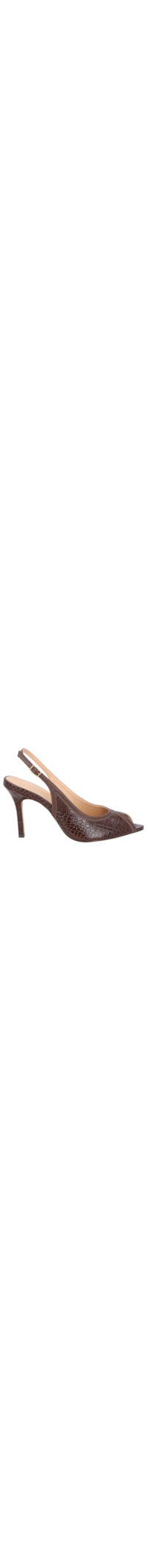 Sandália Feminina Peep Toe Salto Alto Couro - Marrom