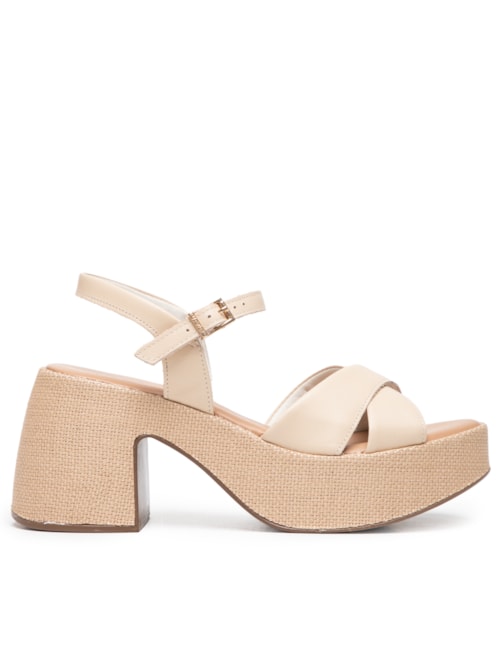 Sandália Feminina Plataforma - Bege