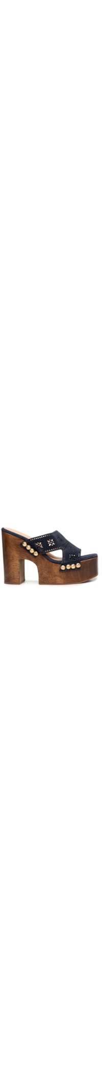 Sandália Feminina Plataforma Camurça - Azul
