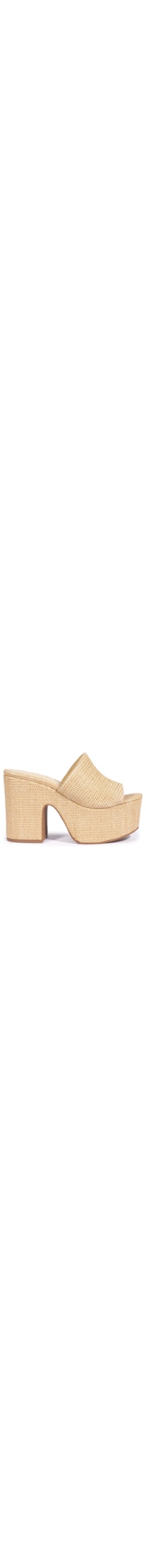 Sandália Feminina Plataforma Dalle Cutout Casual Ráfia - Bege