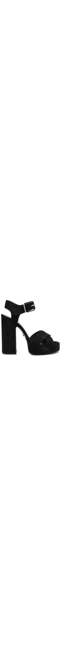 Sandália Feminina Plataforma Nobuck - Preto