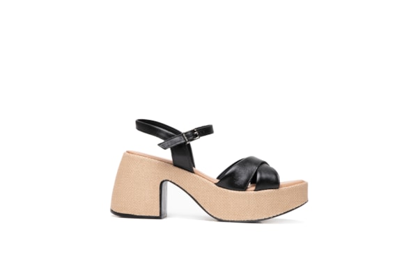Sandália Feminina Plataforma - Preto