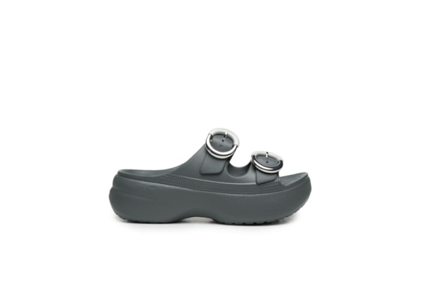 Sandália Feminina Plataforma Saturday Dipped Buckle - Cinza